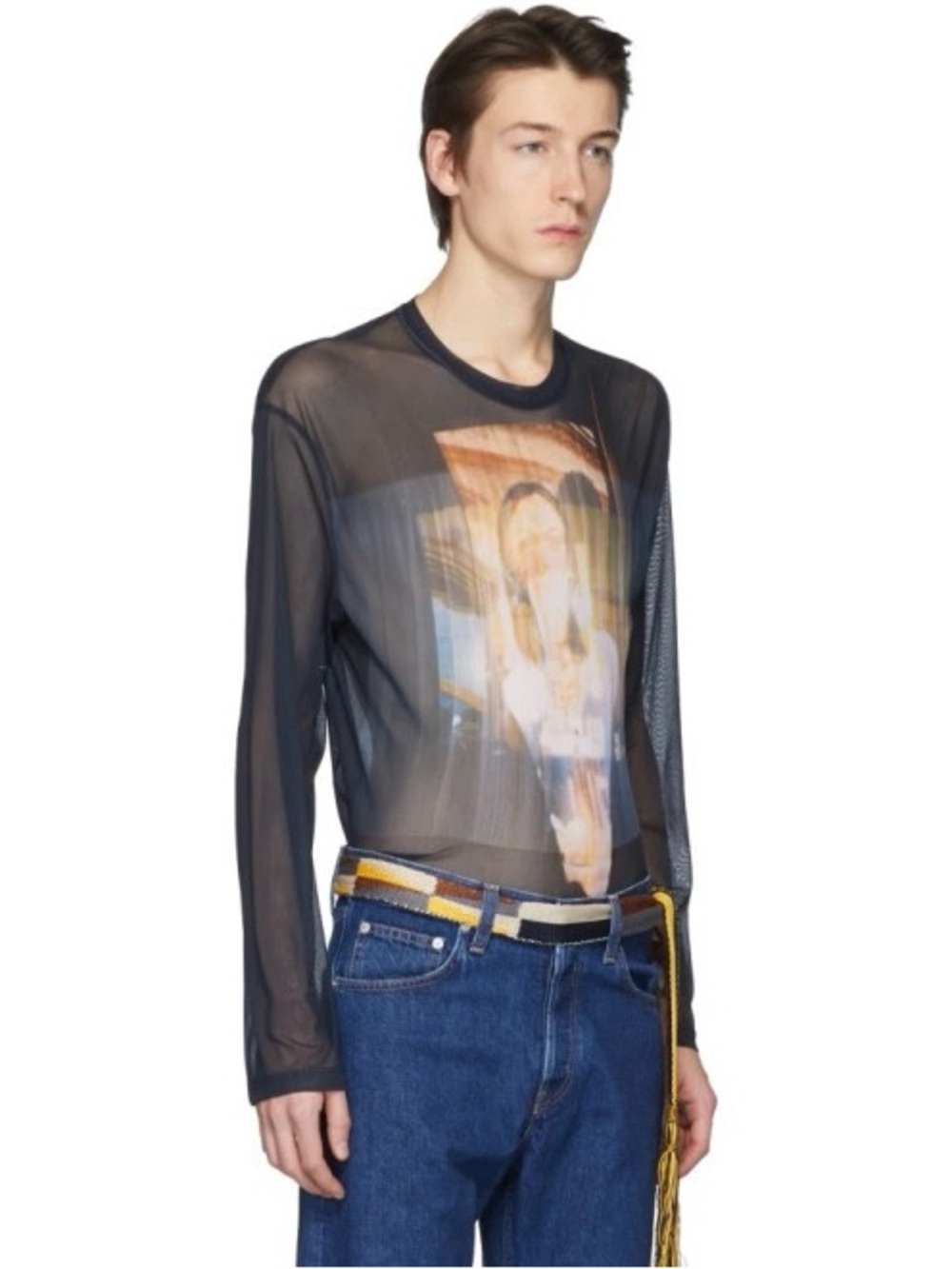 Our Legacy sheer Black Tee with print